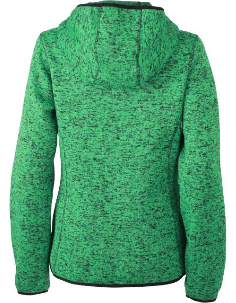 Jachetă tricotată cu glugă din fleece pentru femei